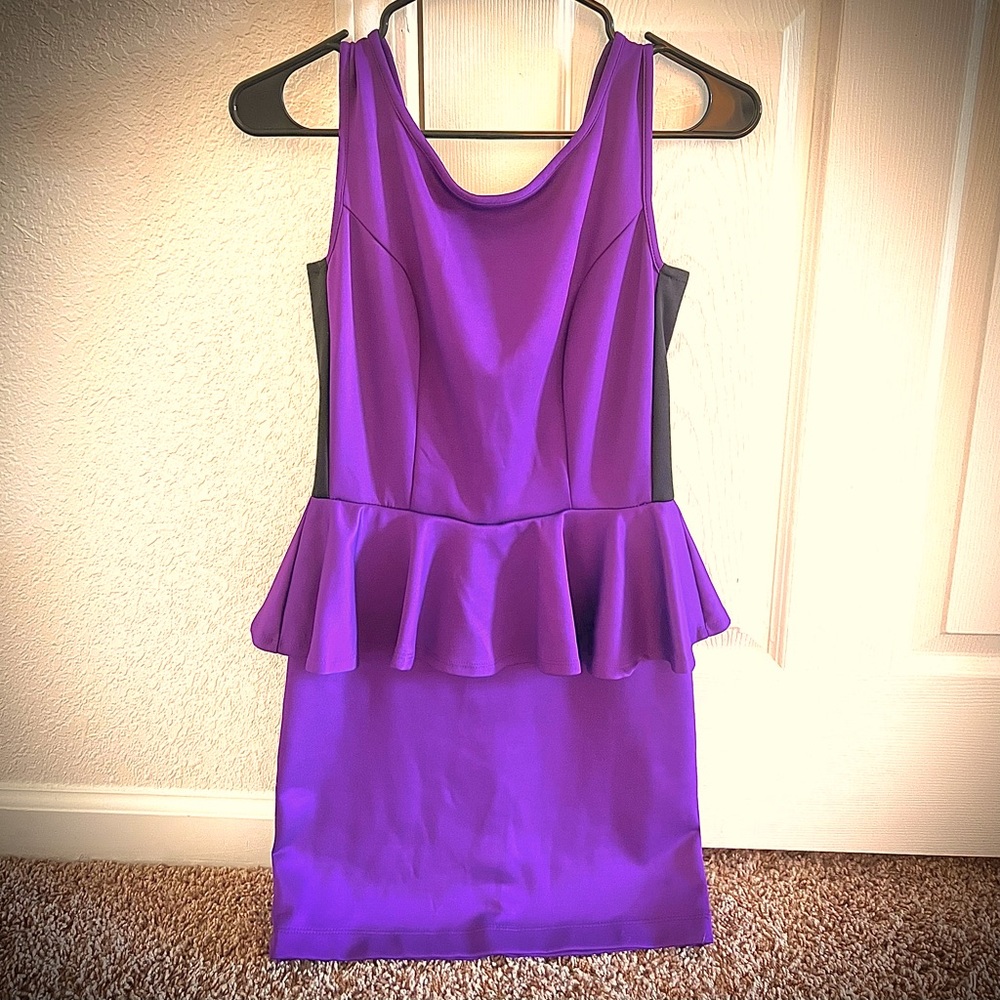 Retro 1980’s Purple Peplum Dress